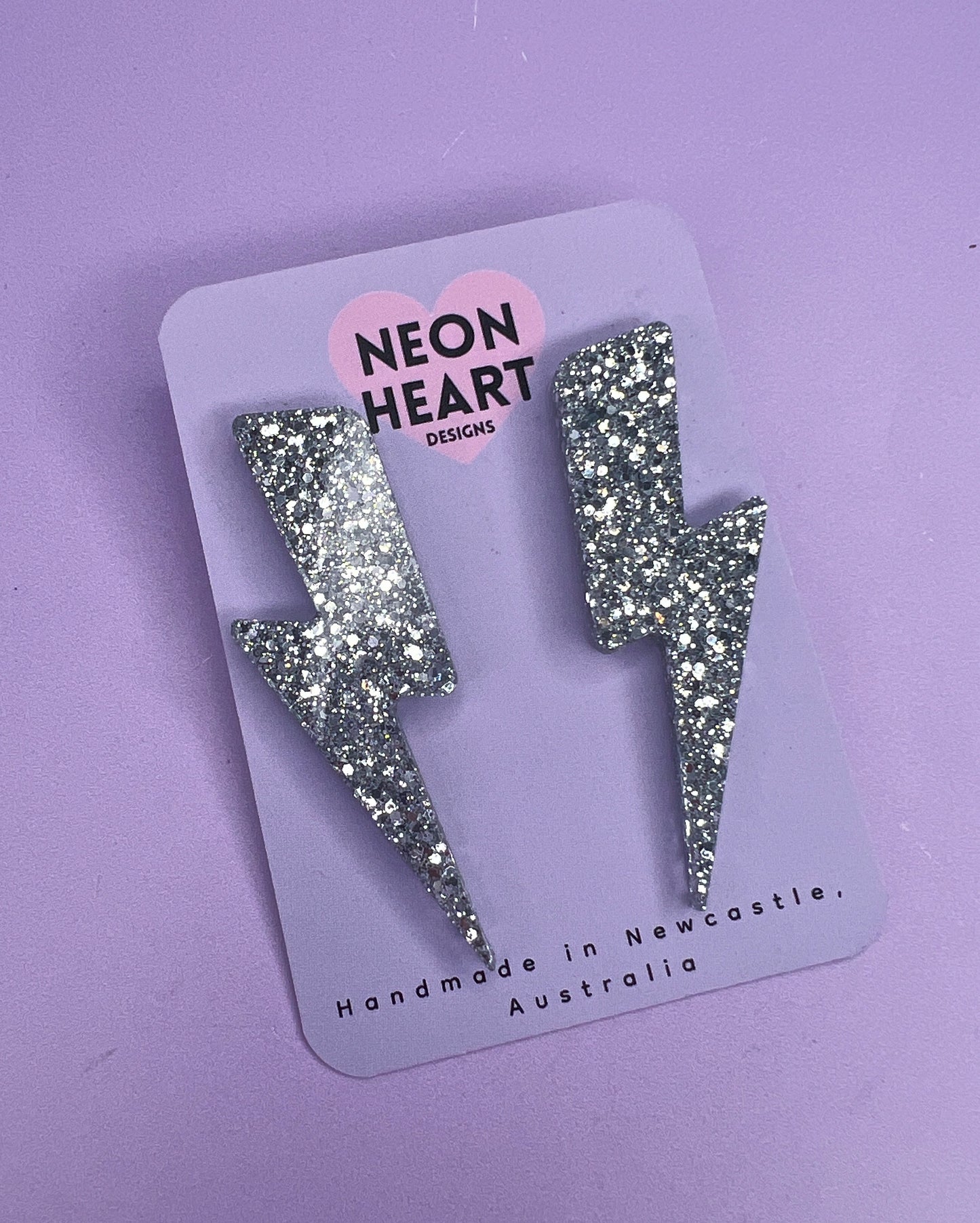 Silver Lightning Large Stud Earrings