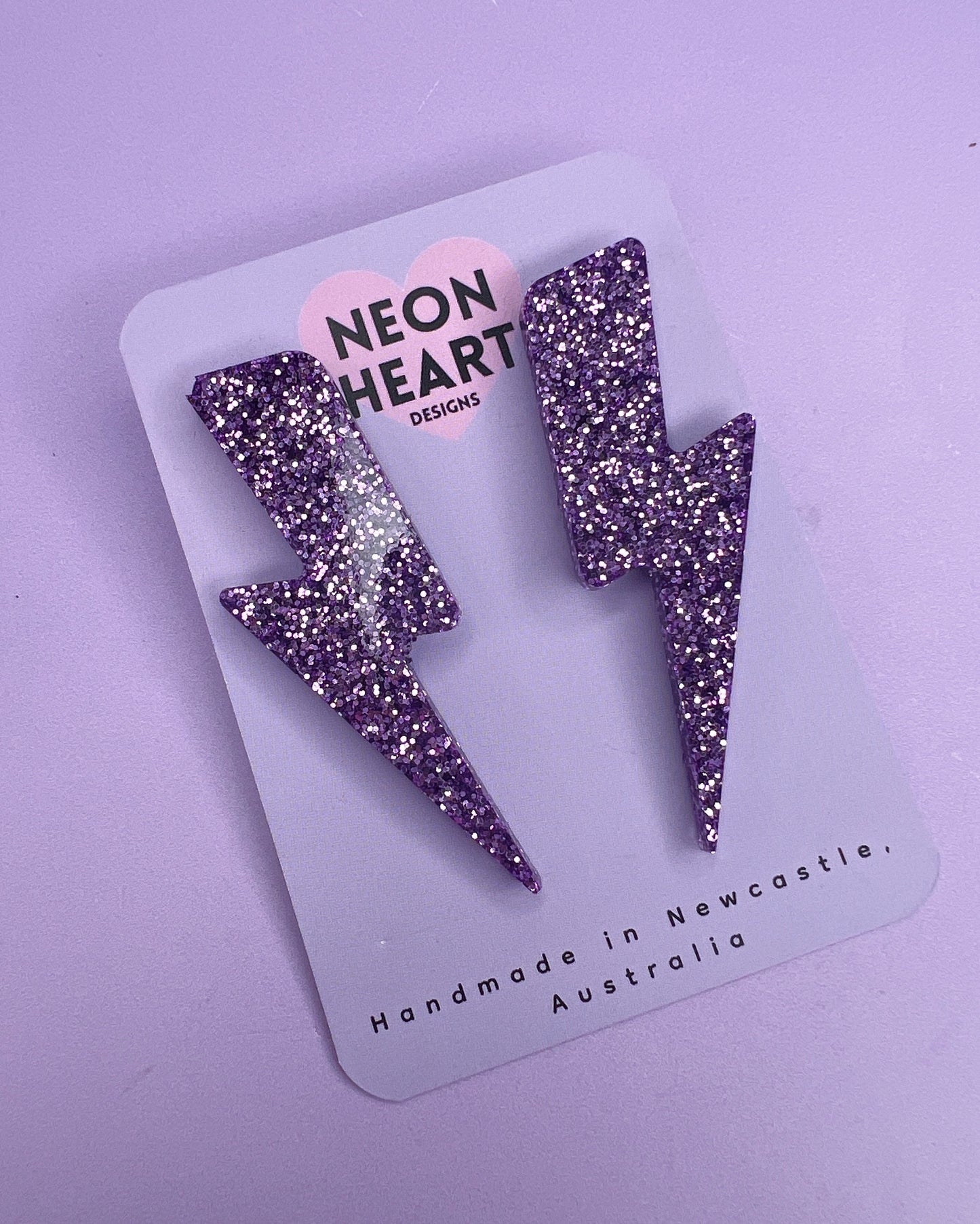 Purple Lightning Large Stud Earrings