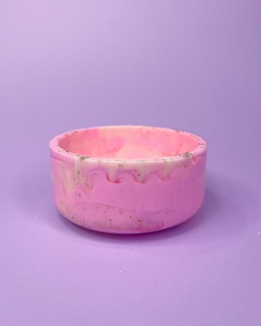 Small Bowl Pink & Peach with Gold Flakes