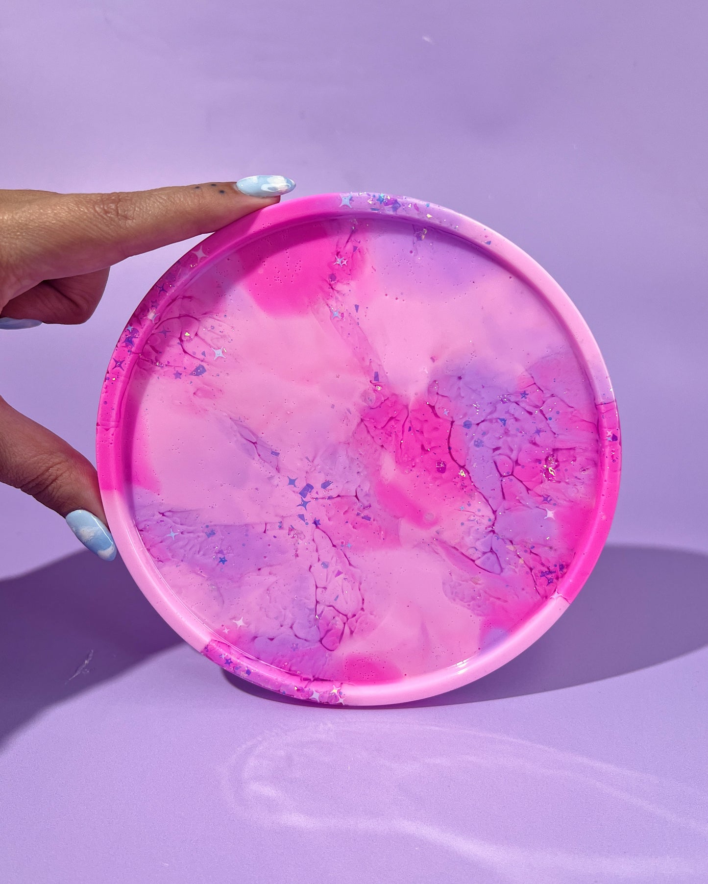 Pink & Purple Small Round Tray