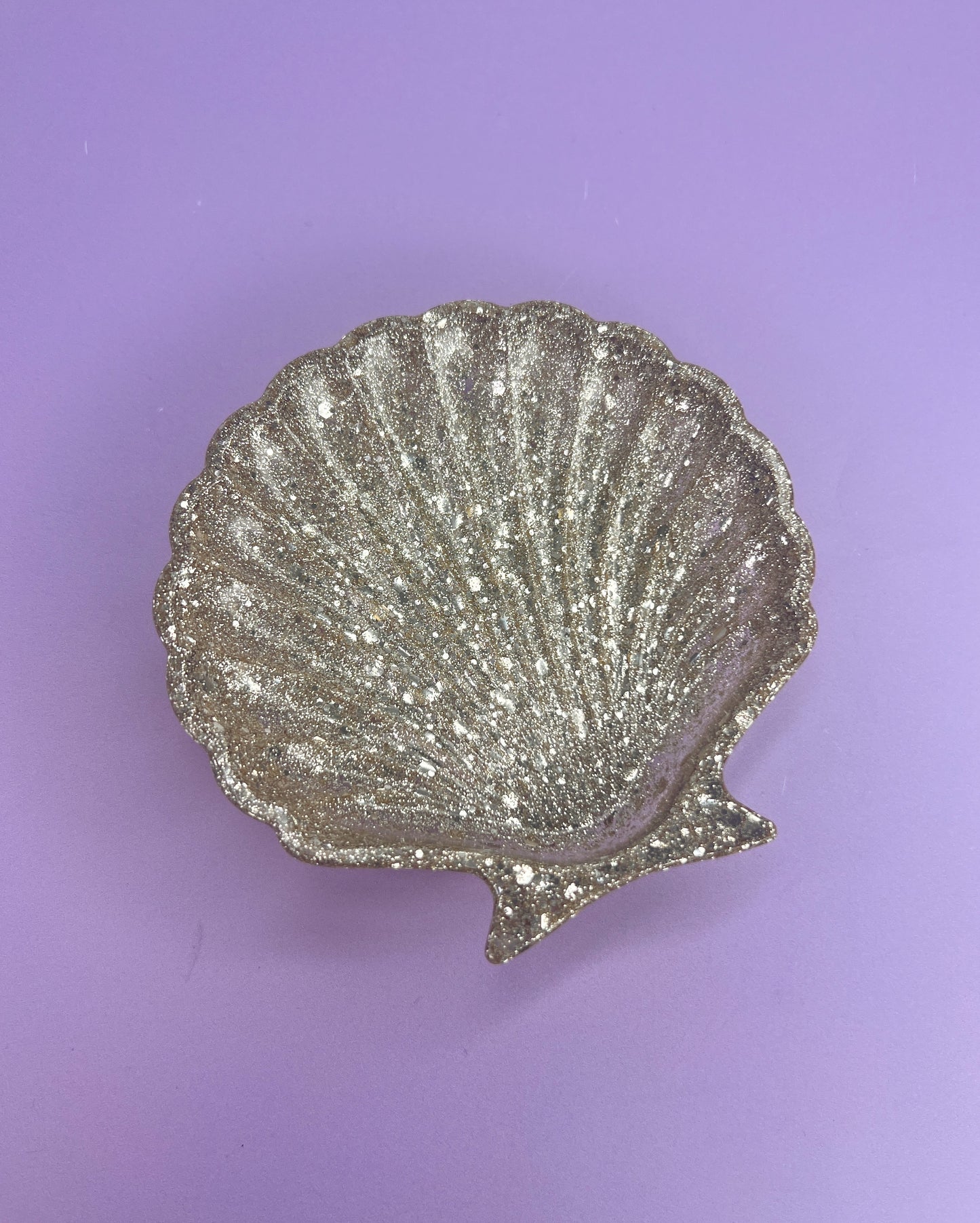 Gold Glitter Shell Dish