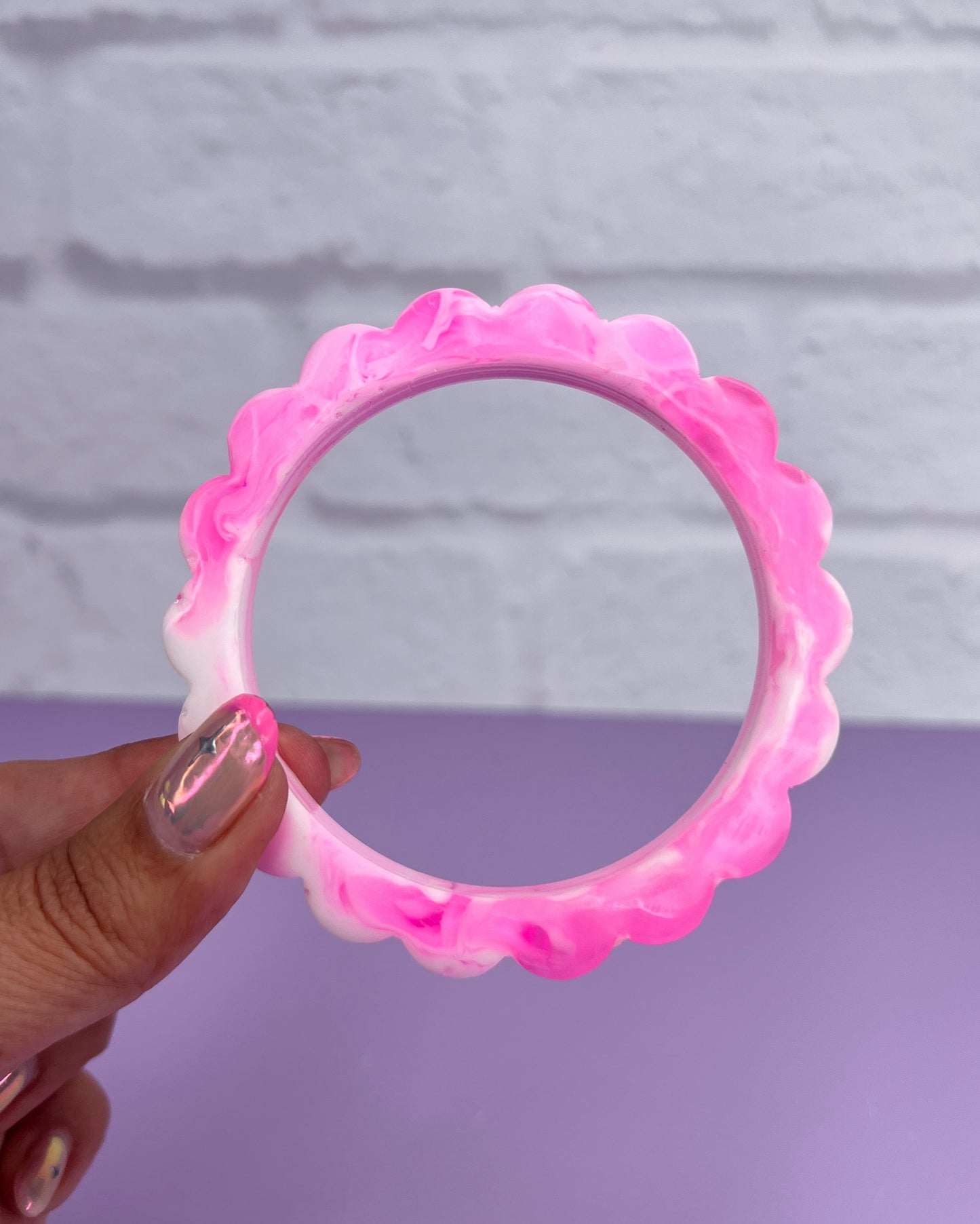 Pink Flower Bangle