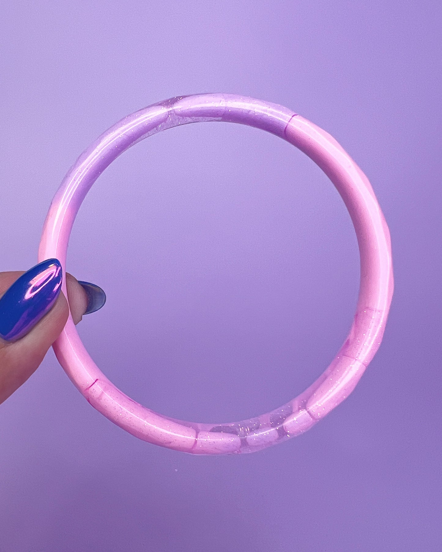 Light Pink, Purple & Glitter Bangle