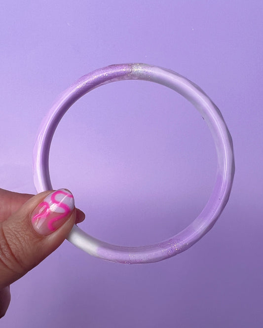 Purple, White & Glitter Bangle