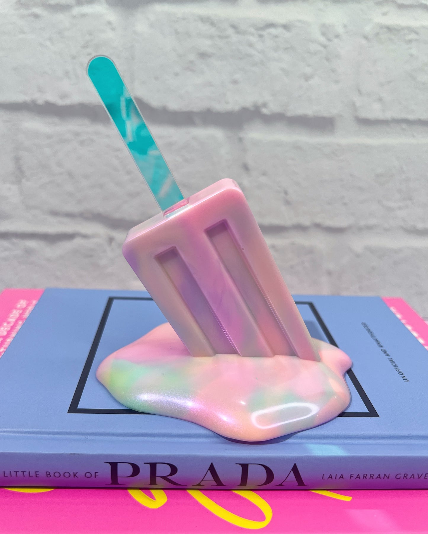 Melting Ice Pop Sculpture 2 - Iridescent Rainbow