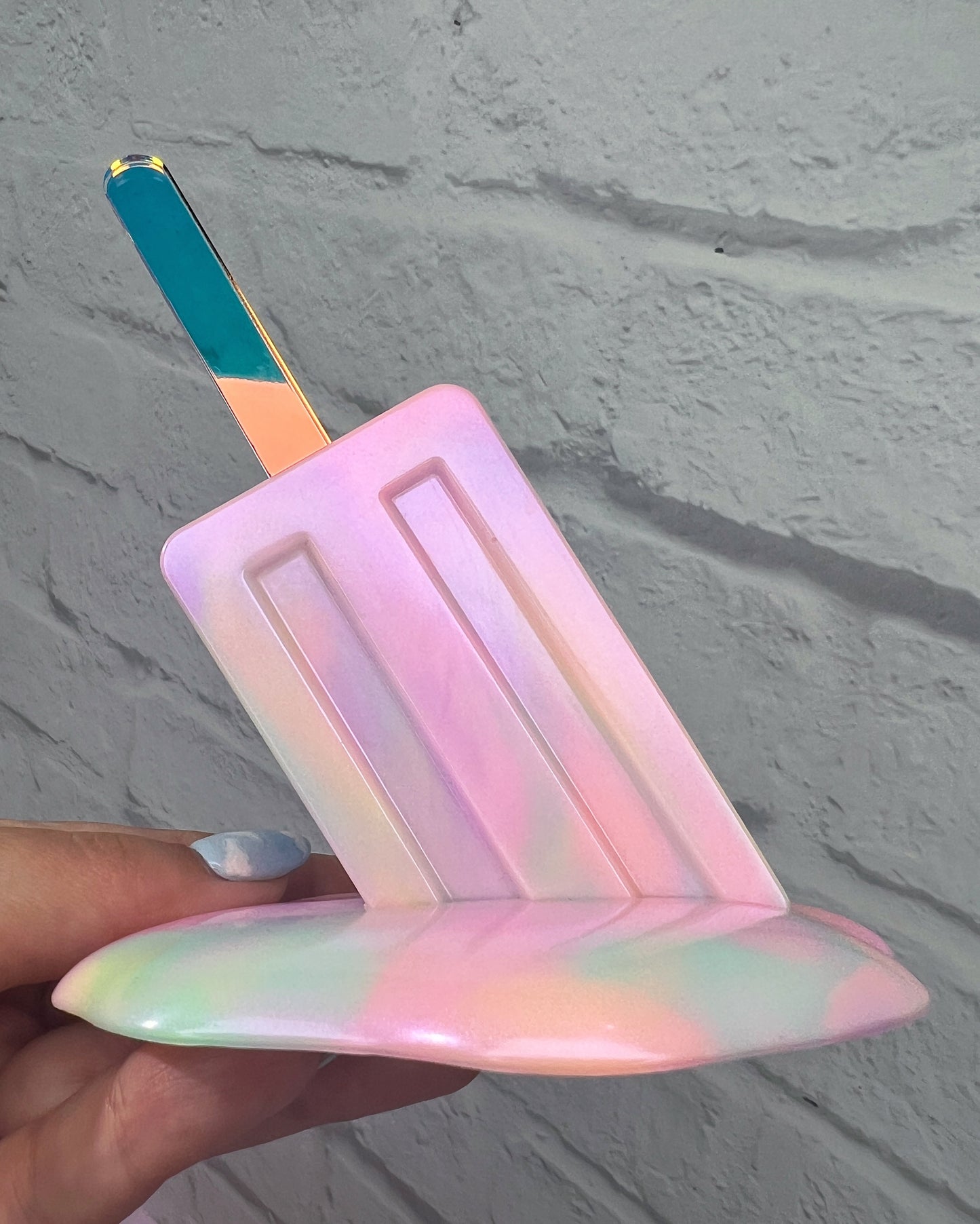 Melting Ice Pop Sculpture 2 - Iridescent Rainbow