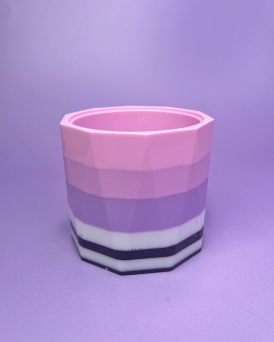 Pink Ombré & Black & White Plant Pot