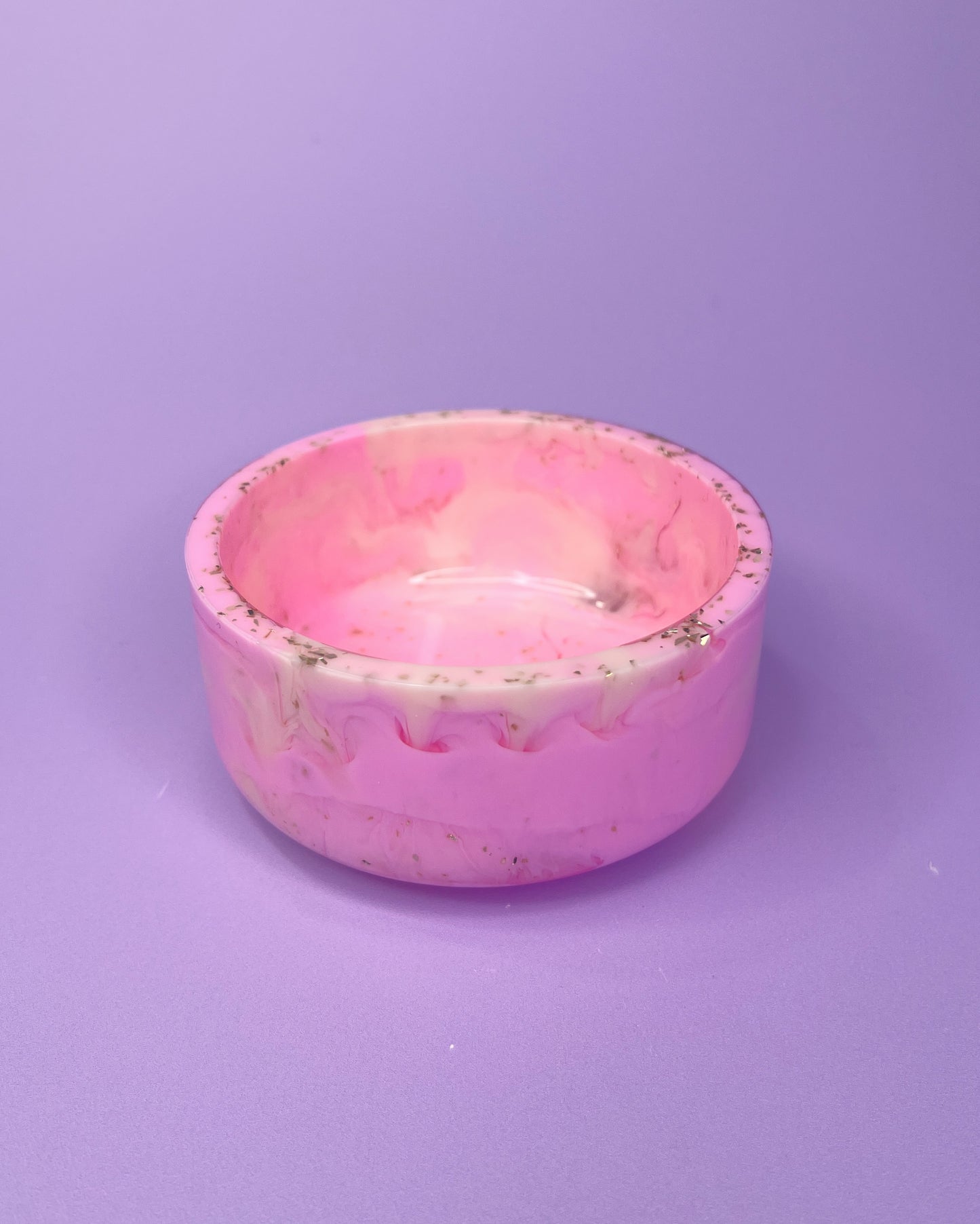 Small Bowl Pink & Peach with Gold Flakes