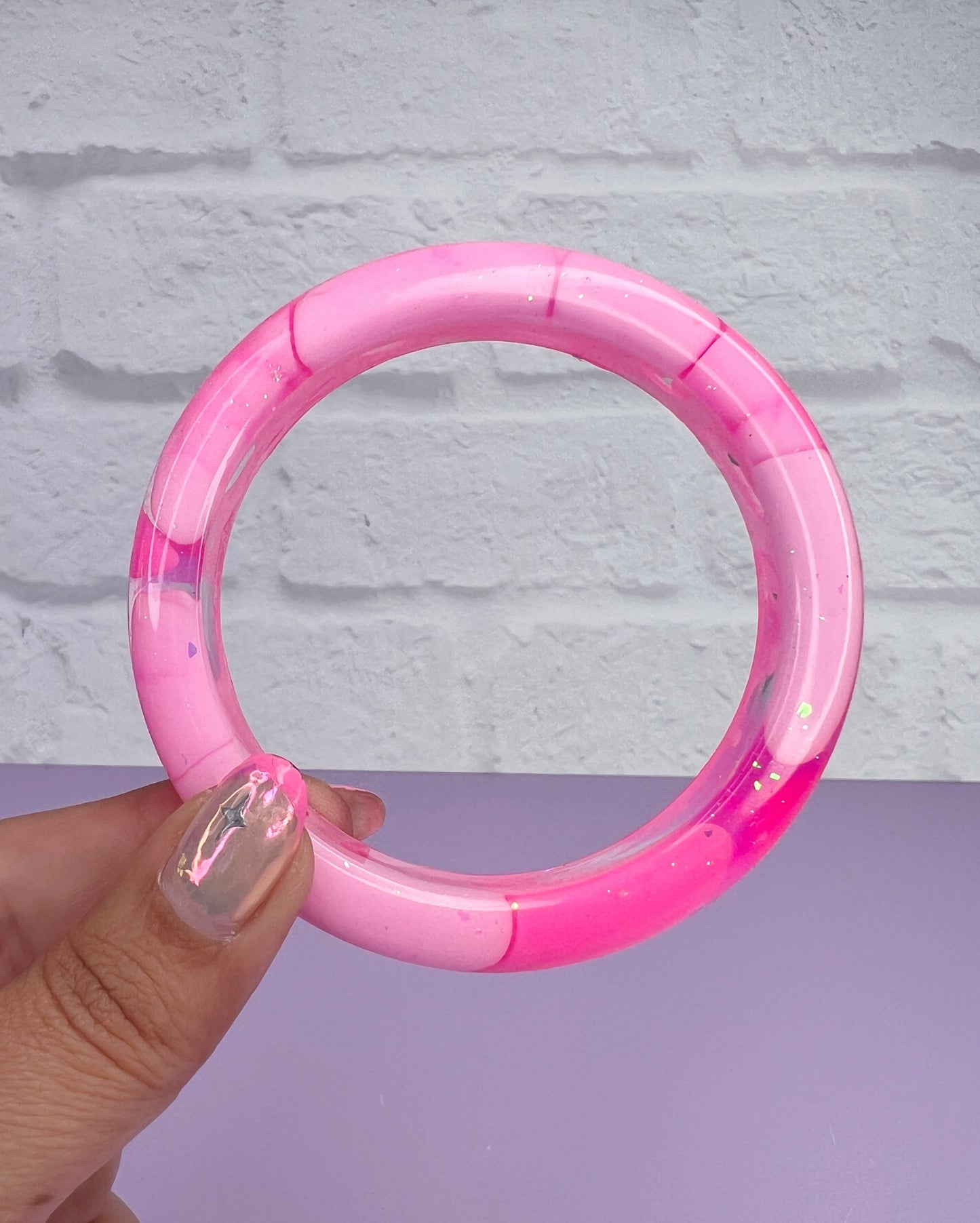 Chunky Bangle Pink & Neon Pink