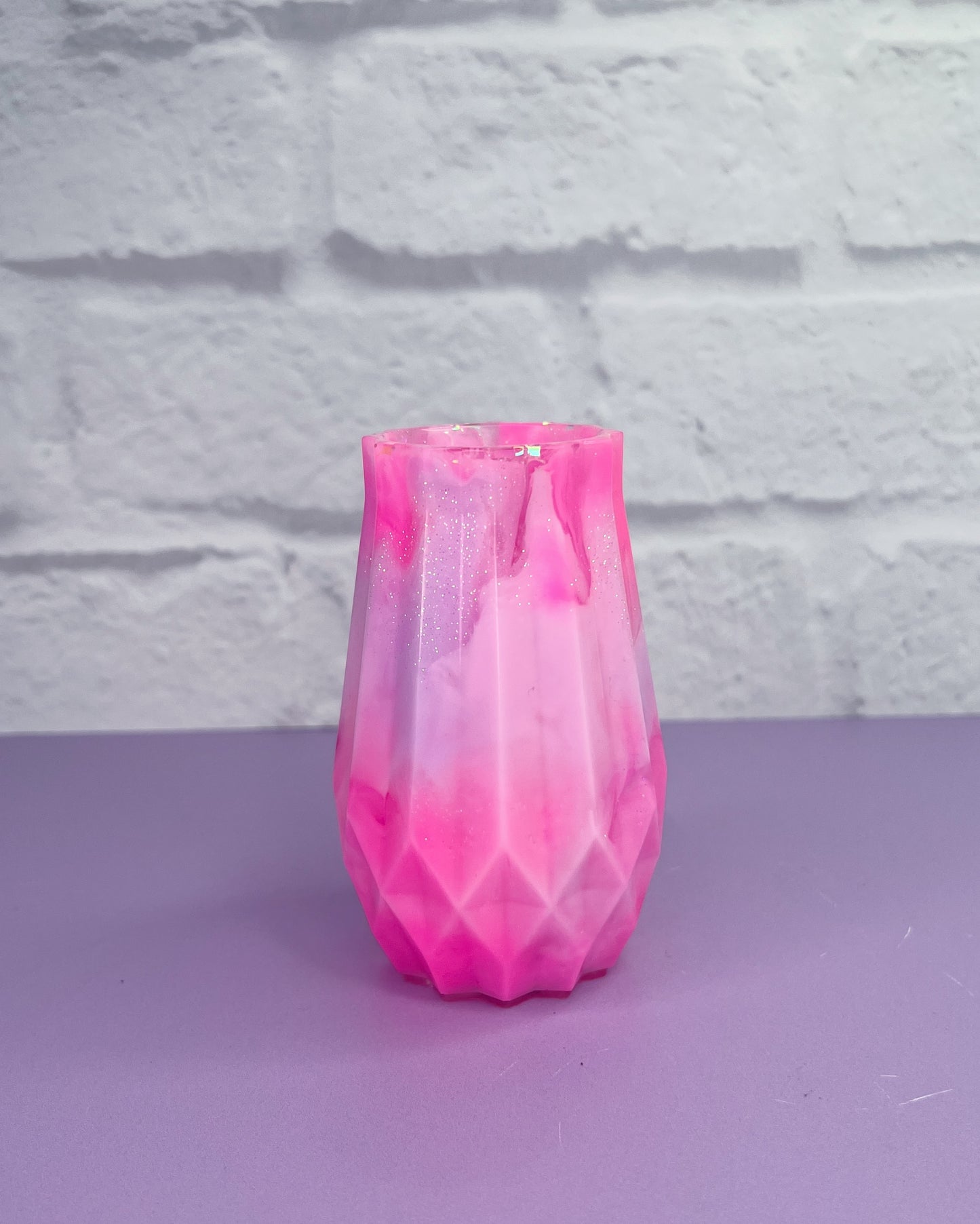 Pink, Purple & Iridescent Stars Small Vase