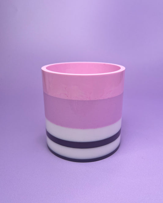 Pink Ombré & Black & White Plant Pot