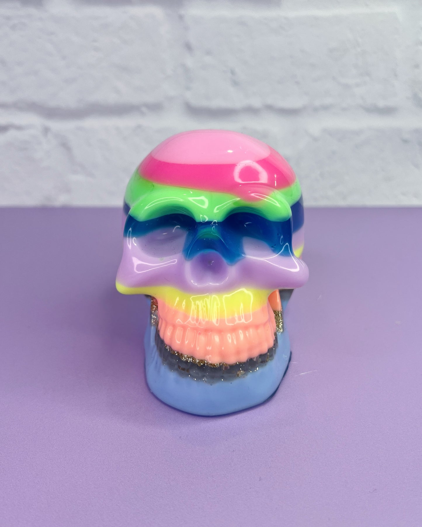 Neon Heart Large Sugar Skull