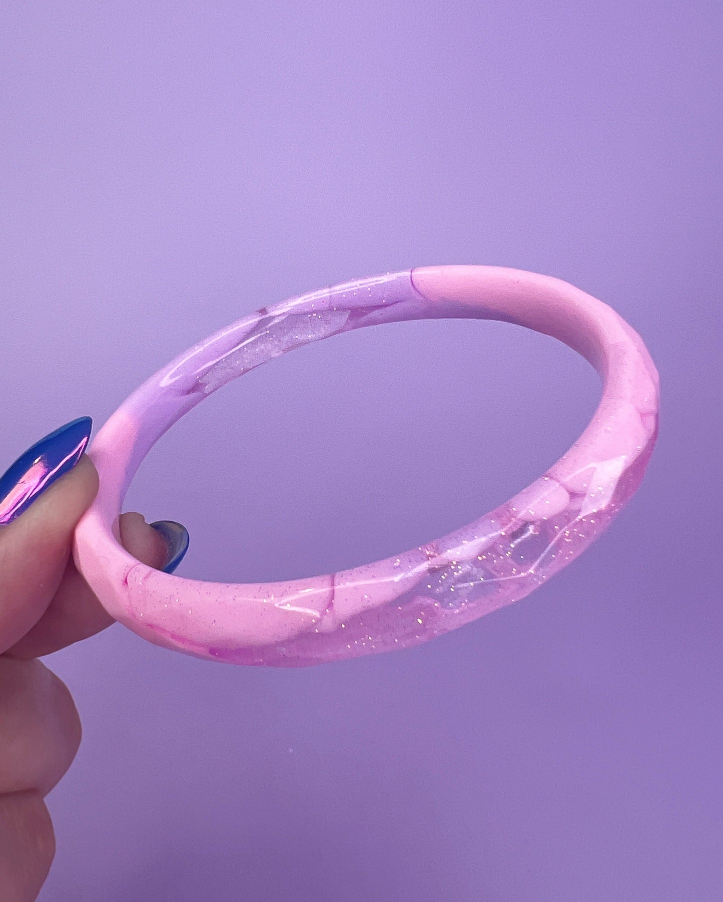 Light Pink, Purple & Glitter Bangle