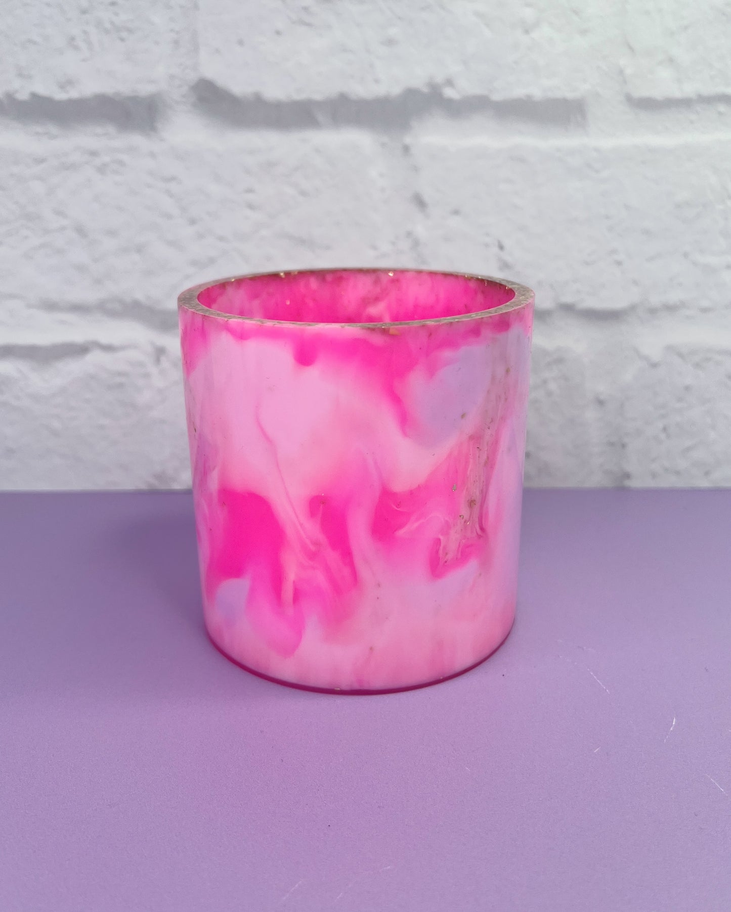 Pink, Purple & Gold Flakes Plant Pot