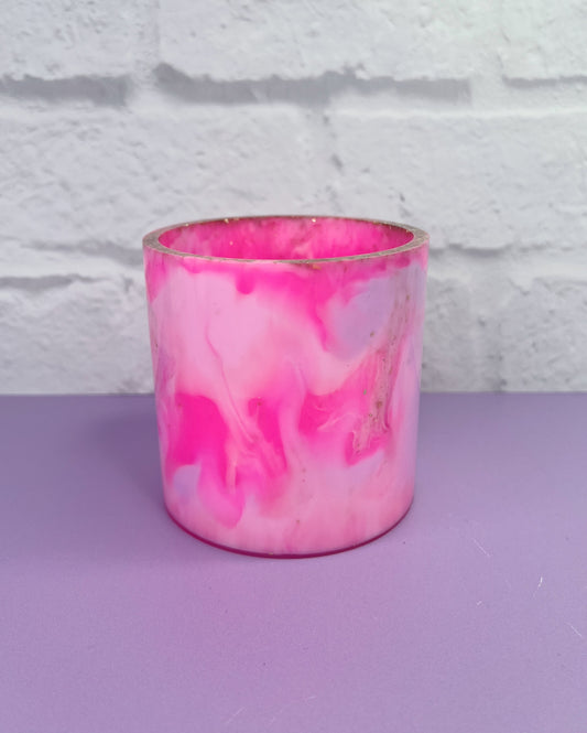 Pink, Purple & Gold Flakes Plant Pot