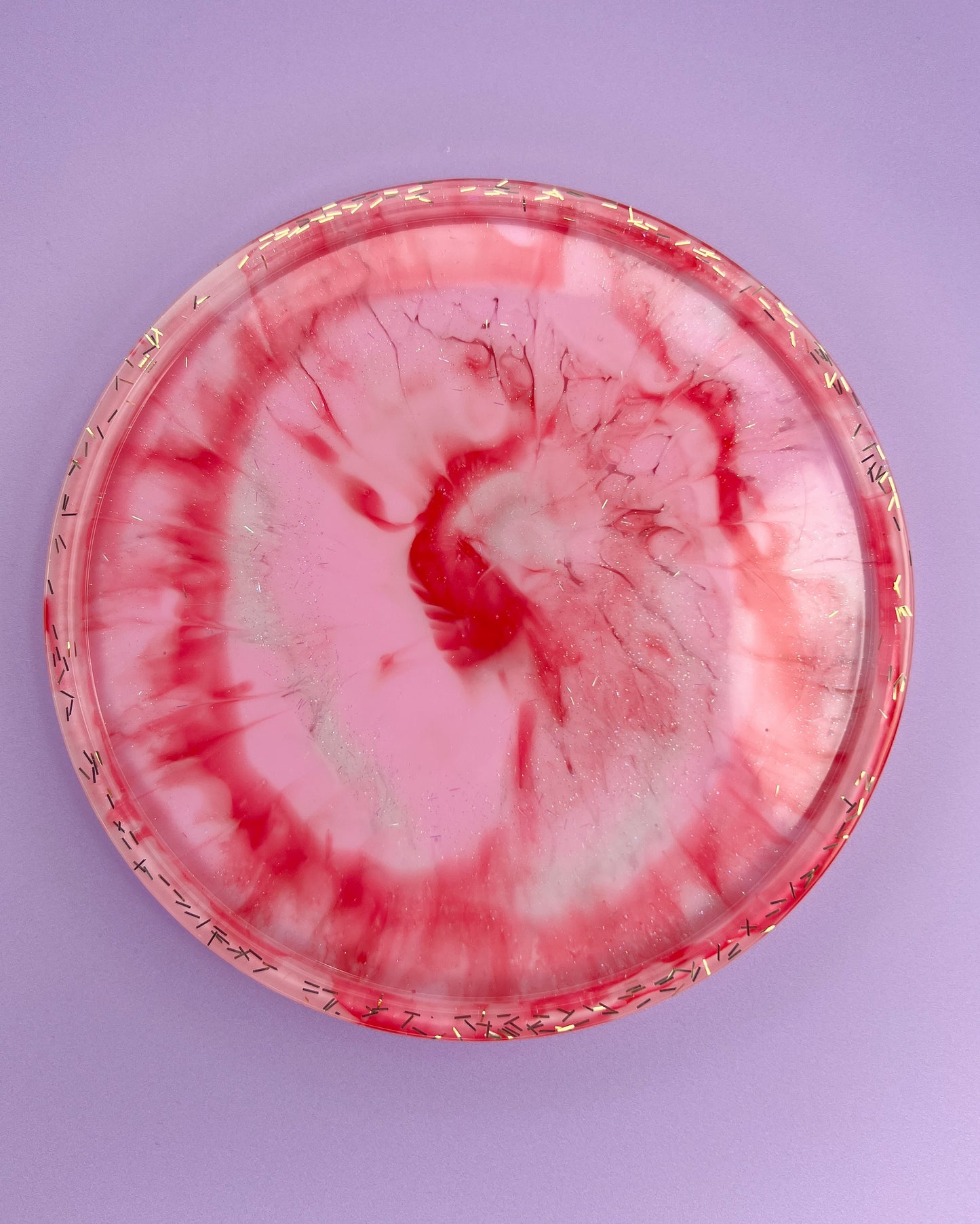 Pink & Red Christmas Small Round Tray