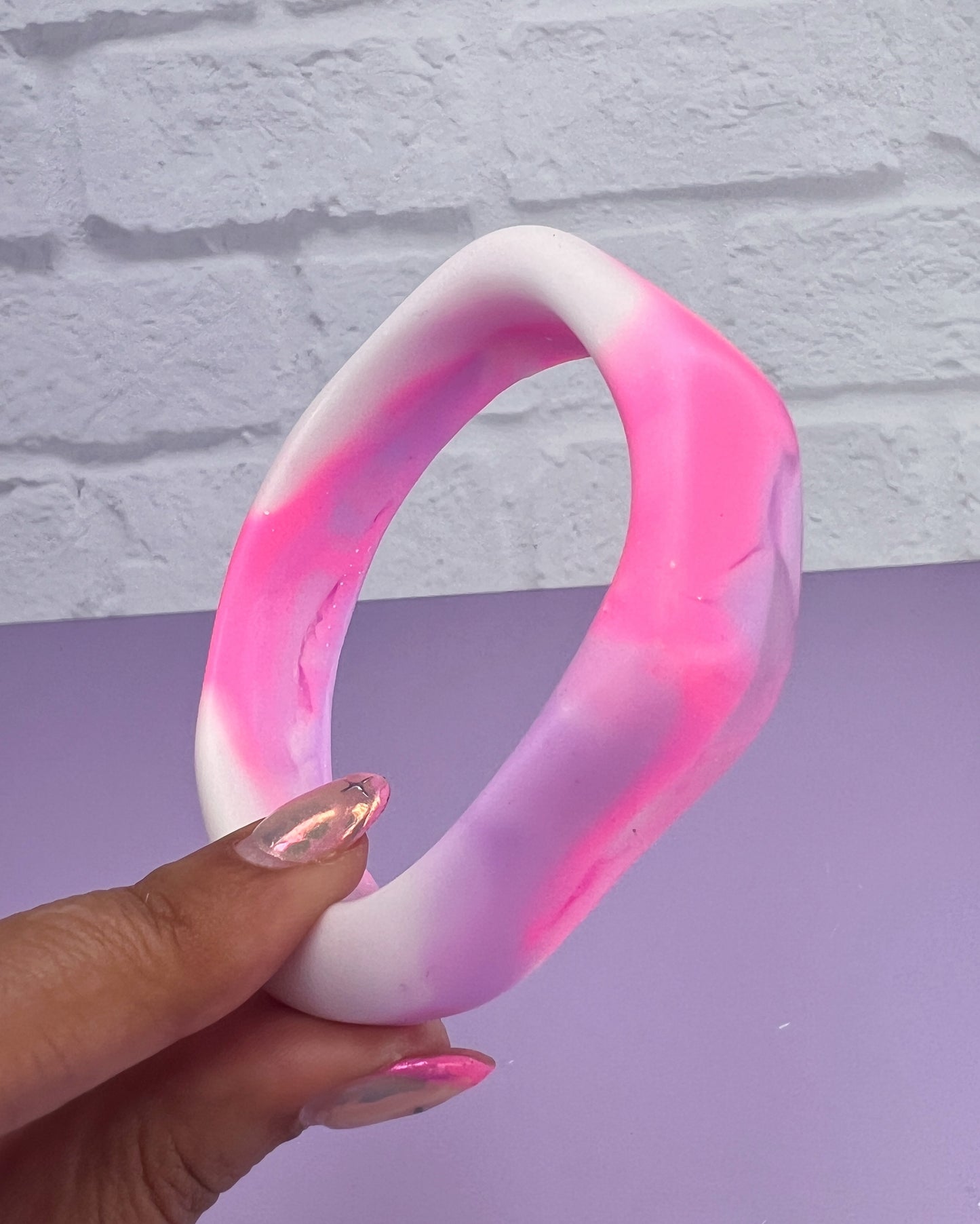 Organic Bangle Pink, White & Purple