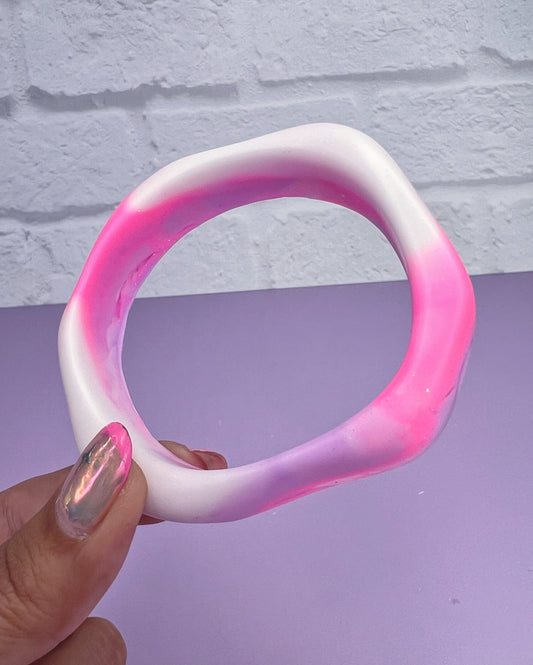 Organic Bangle Pink, White & Purple