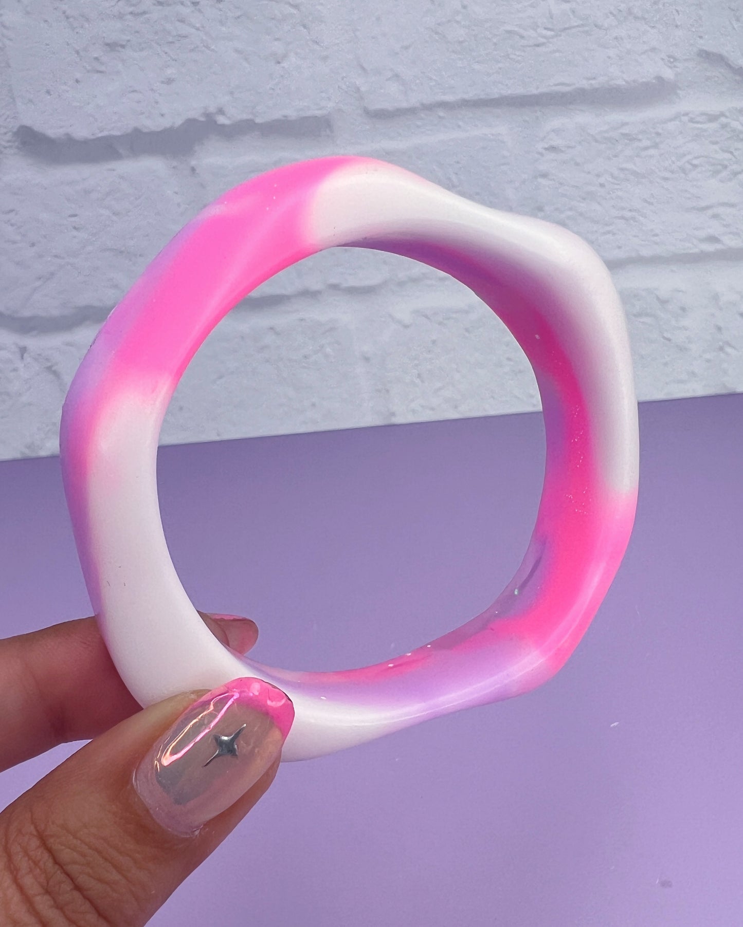 Organic Bangle Pink, White & Purple