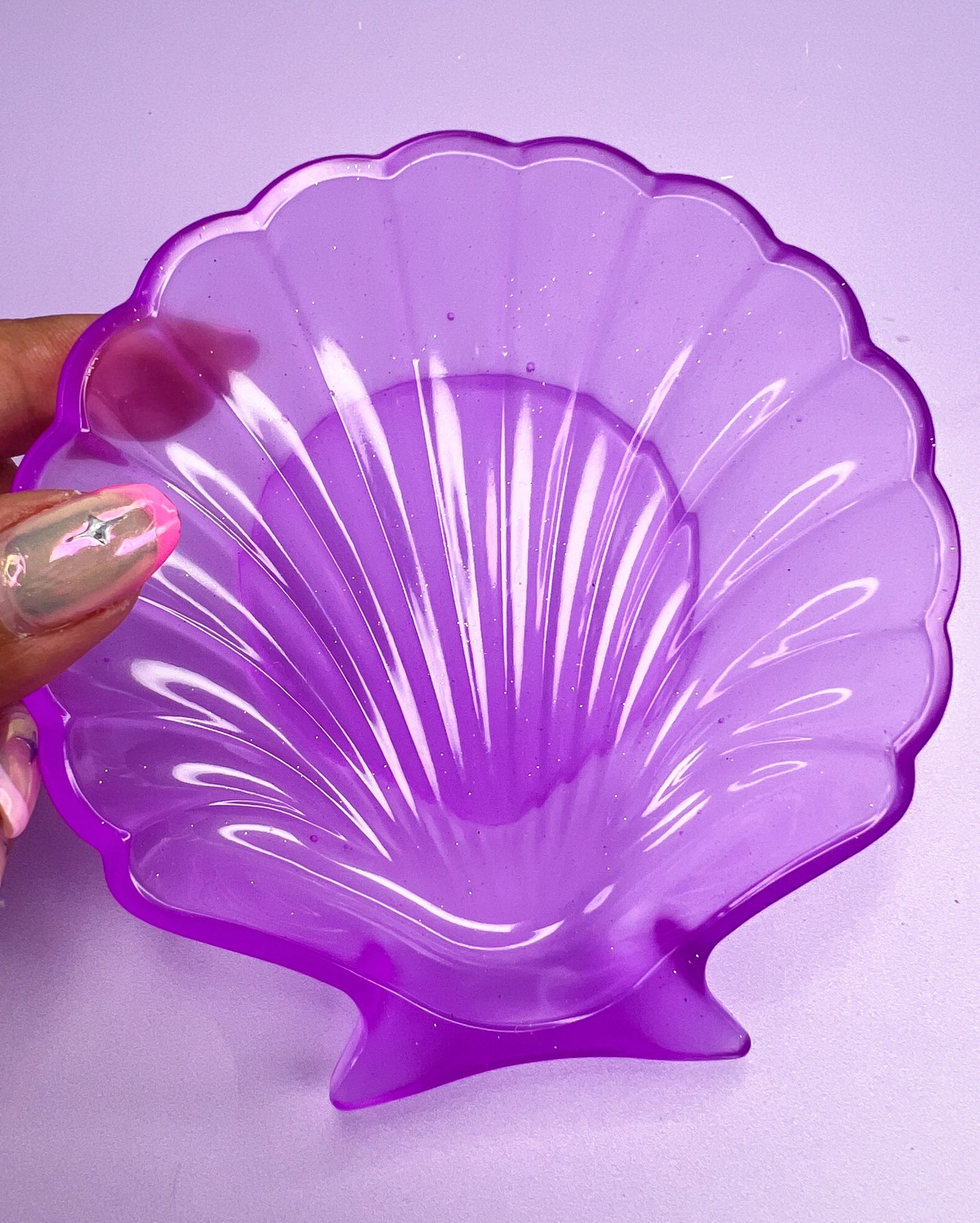 Purple Sparkle Shell Trinket Tray