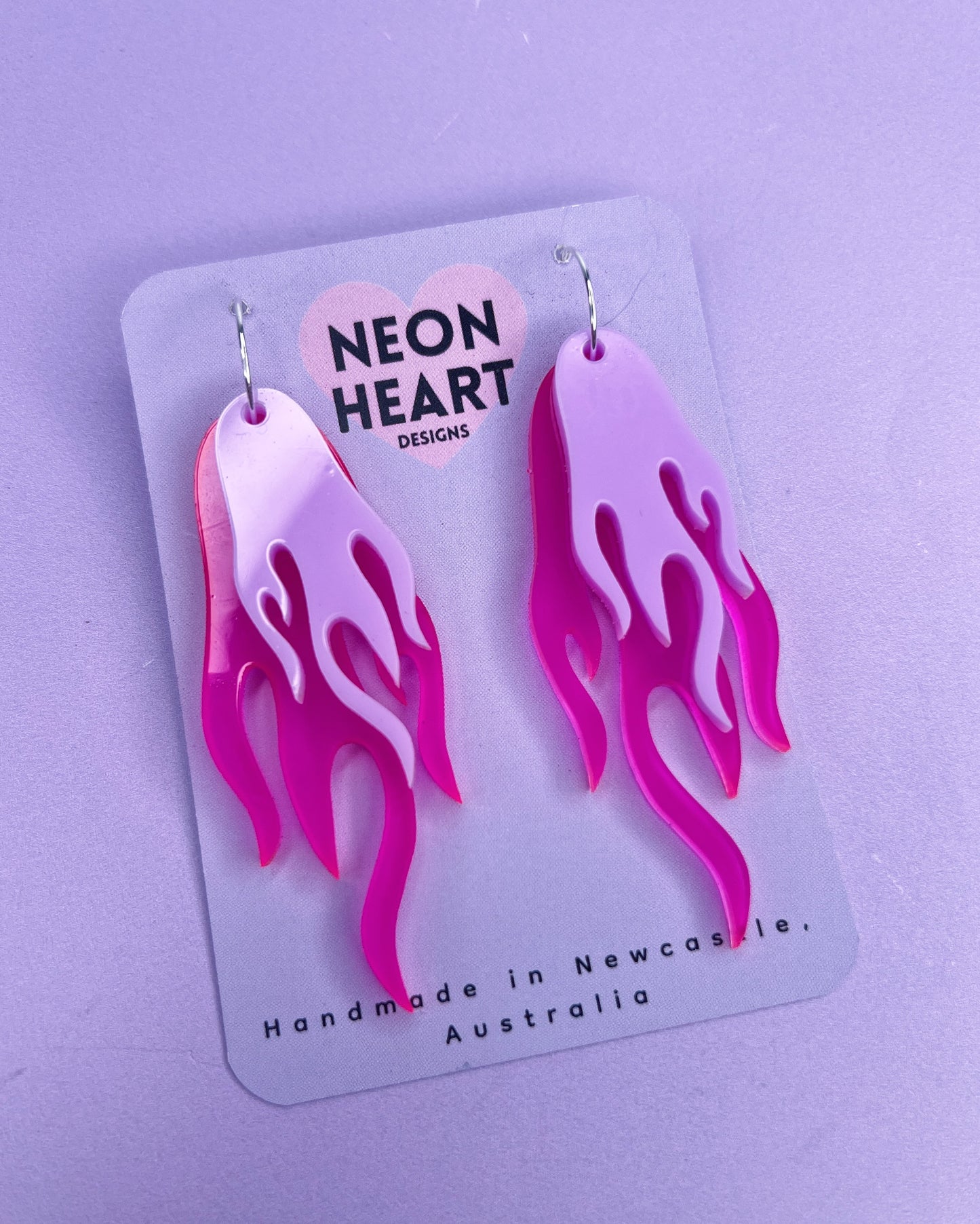 Blaze Earrings in NeonPink & Purple