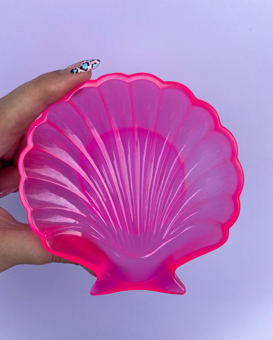 Neon Pink Transparent Shell Trinket Dish