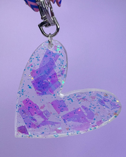 Iridescent Heart Keyring